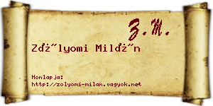 Zólyomi Milán névjegykártya